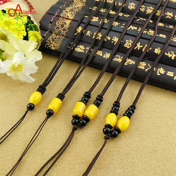 

Aladdin Artificial amber Bead braided rope 10pcs/lot DIY Necklace pendant Collarbone chain Jewelry accessories