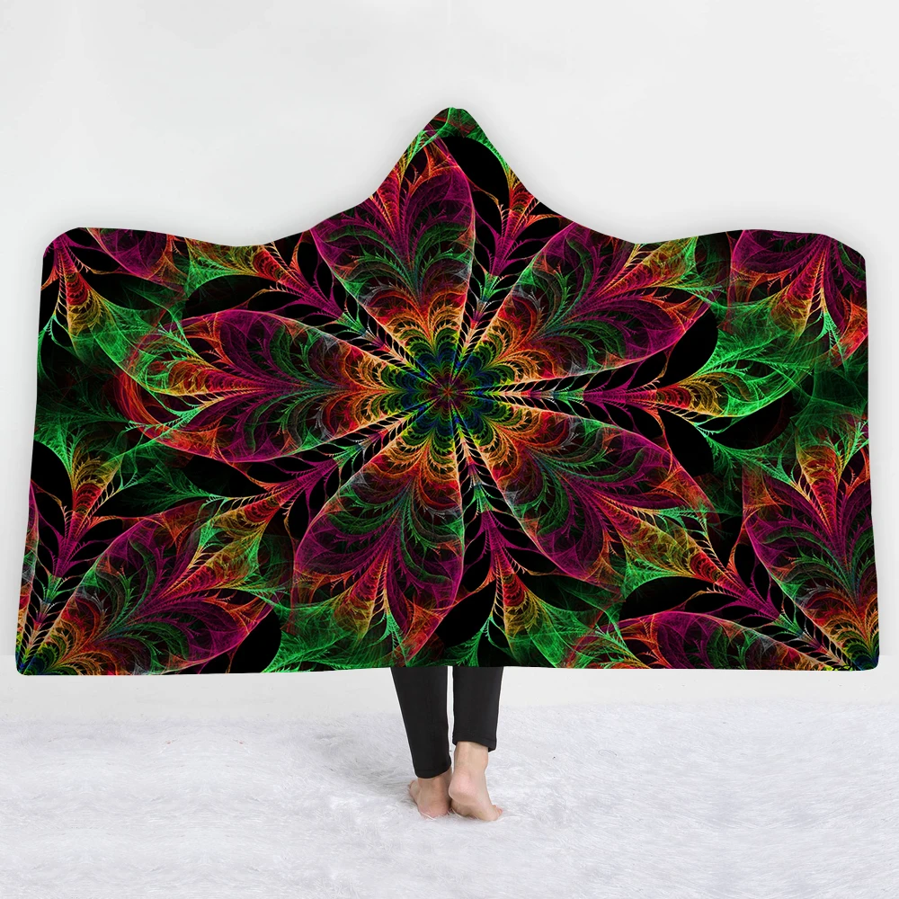 

Kaleidoscope Blankets hats cap Soft blankets winter Keep warm twin full size high quality comfortable Chromatic blanket