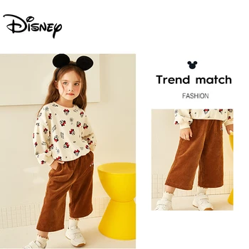 

Disney 2019 Fashion Mickey Minnie Girl Sweater New Children's Printed Top Girl Long Sleeve Round Neck Sweater Thick Winter Coat