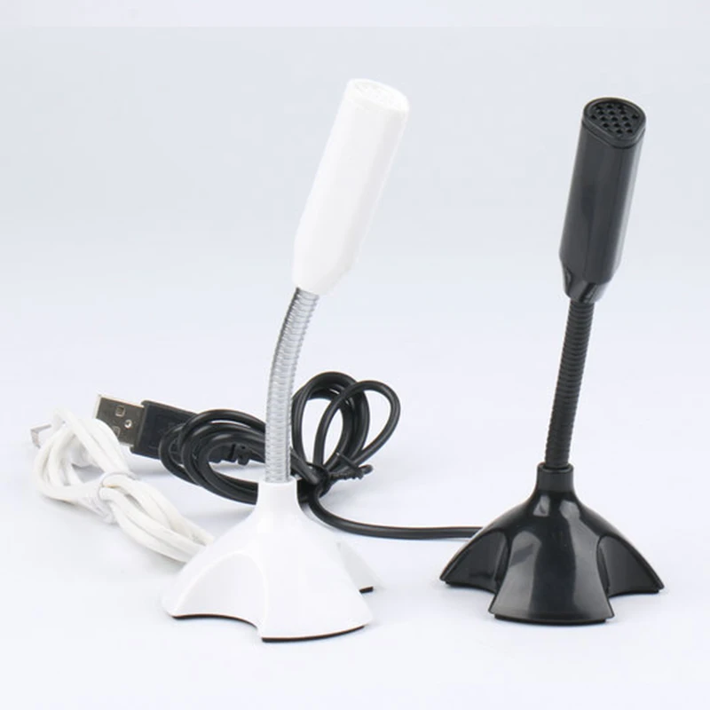 

1PC Adjustable USB Laptop Microphone Mini Studio Speech Microphone Stand Mic With Holder For Laptop Desktop PC High Quality