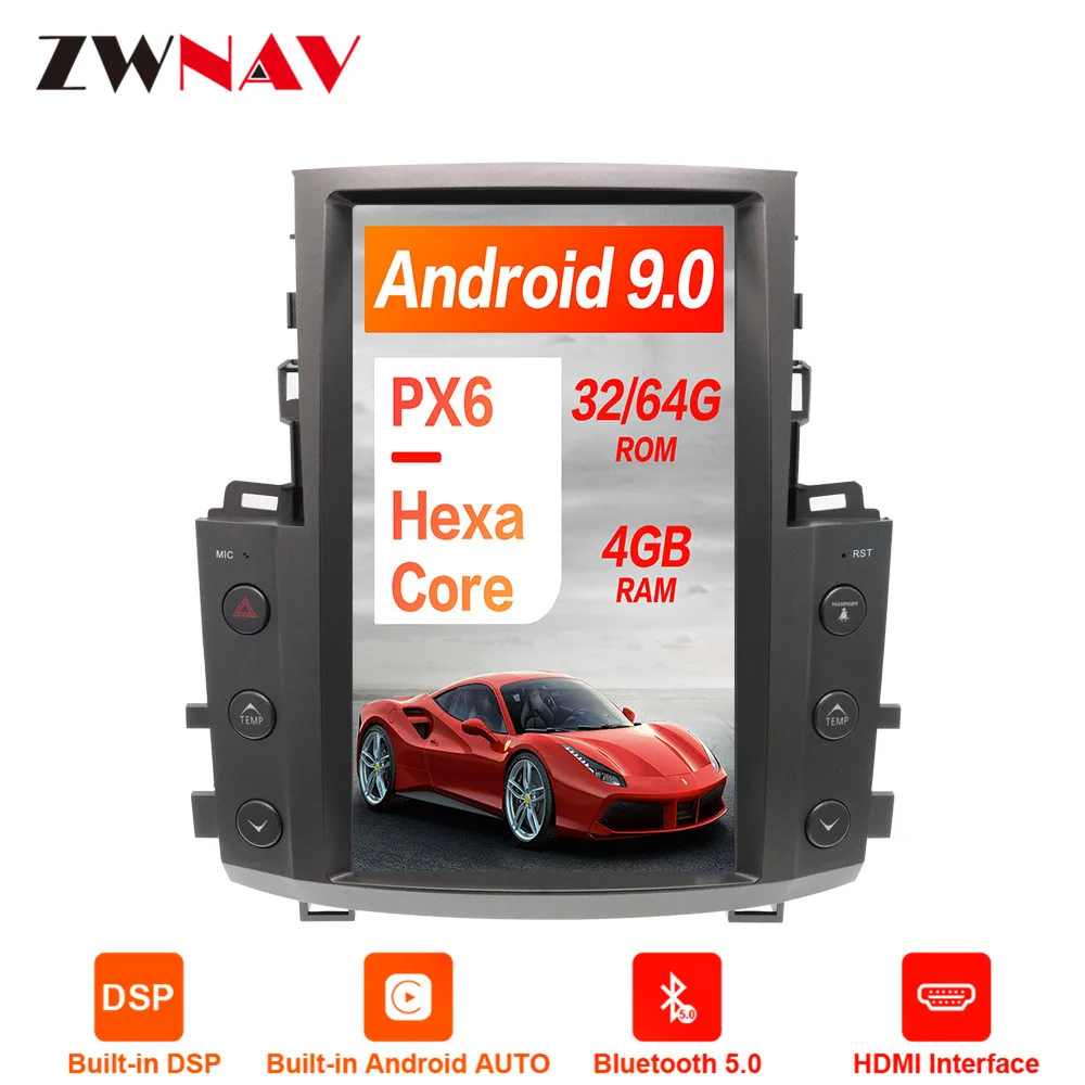 Flash Deal Tesla style Android 9.0 Car GPS Navigation Auto No DVD Player For Lexus LX570 radio tape recorder head unit multimedia player 8