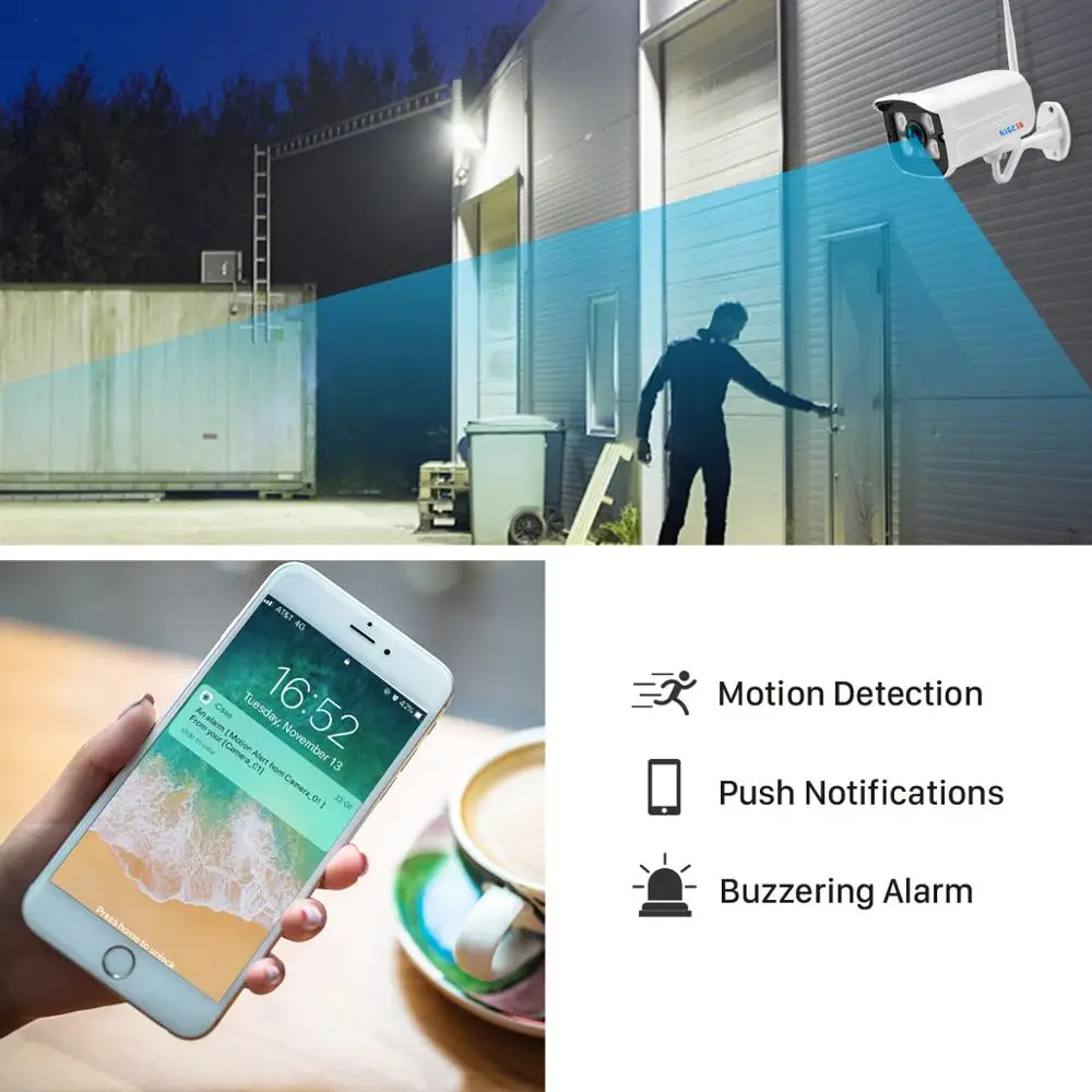 BESDER аудио Wi Fi камера 1080P ONVIF Беспроводная сигнализация Push iCsee P2P 2MP CCTV Bullet наружная IP