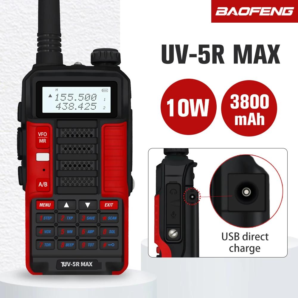 Рация Baofeng 2020 MAX 10 Вт Двухдиапазонная с USB-зарядкой | Мобильные телефоны и
