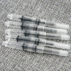 Elegant 5-Piece Fountain Pen Ink Cartridge and Converter Set - Bold White, Black, and Red (A4)