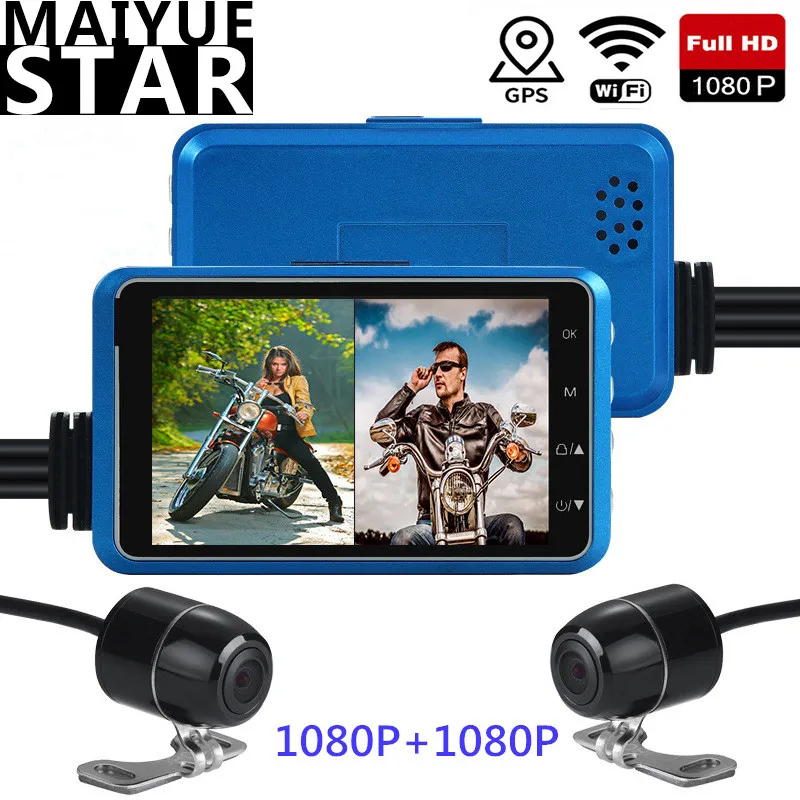 Видеорегистратор для мотоцикла Maiyue star 3 0 дюйма WiFi GPS-навигация HDR |