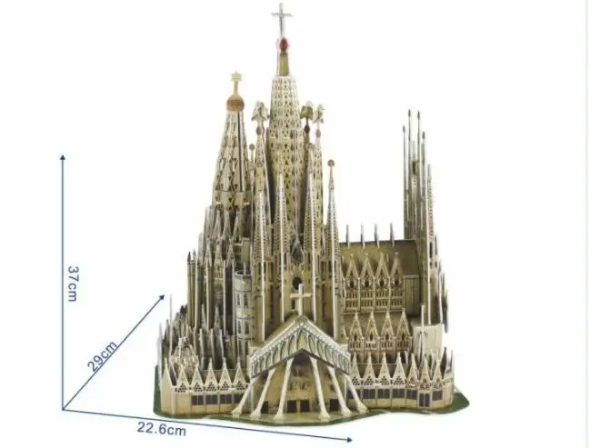 Sagrada Familia Basilica Architect Learning 3D Бумага DIY Головоломка 3405 модель Обучающие комплекты игрушек подарок для мальчиков