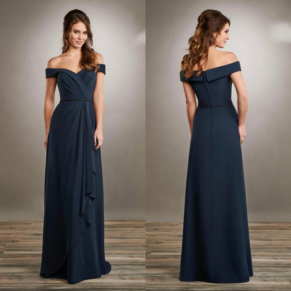 Dark blue off shoulder dress Clearance
