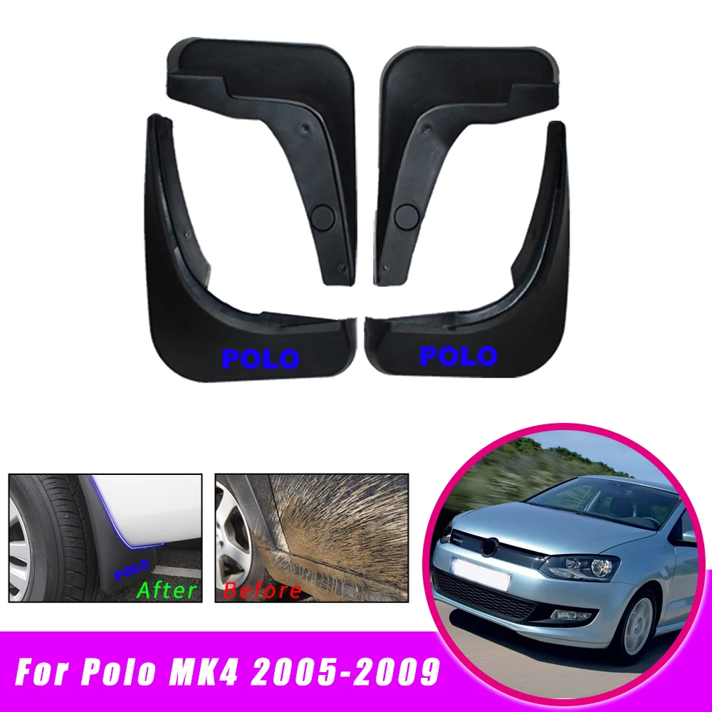 Брызговик для VOLKSWAGEN Polo Mk4 9N3 2005-2009 Автомобильный крыло брызговик стикер автомобиля охранники Брызговики аксессуары 4 шт