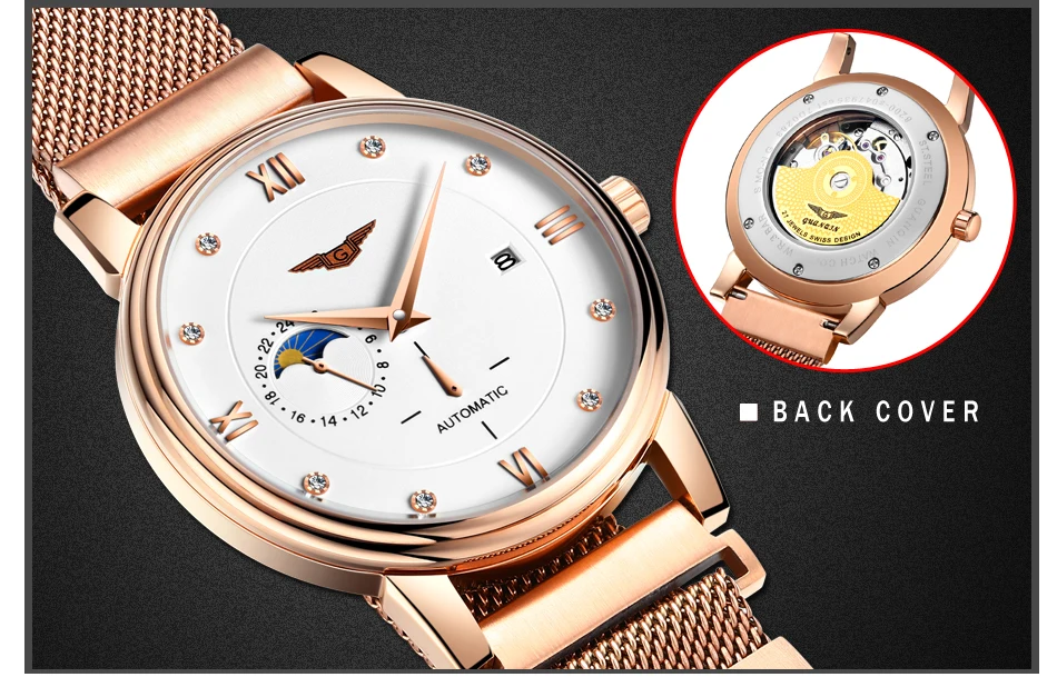 GUANQIN повседневные деловые часы люксовый брендовый мужской автоматический мужской модный полный стальной водонепроницаемый наручные часы Relogio Masculino