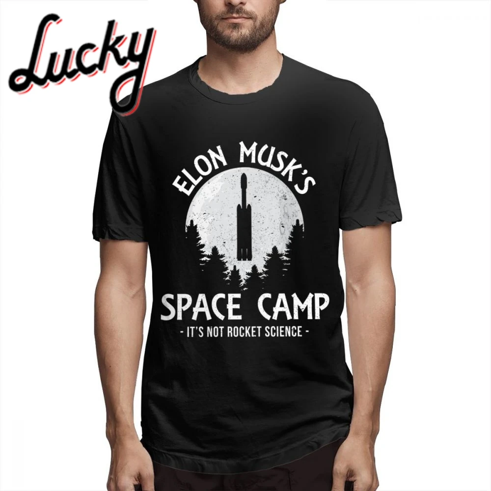 

Round Neck Occupy X Elon Musk Space Camp T Shirt 2019 New Men 100% Cotton La Camiseta Big Size