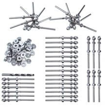 40Pairs 1/8 inch Cable Railing Kits 30 Degree Angle Beveled Washer and Threaded Stud Tension End Fitting Terminal Combination Pa