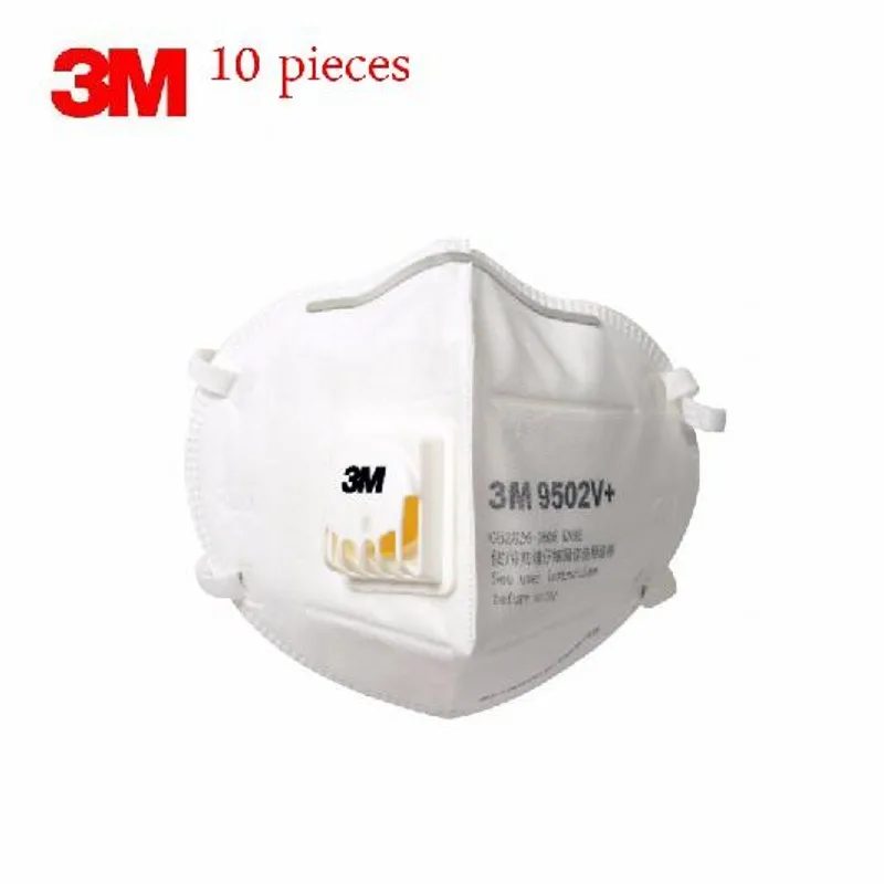 

10pcs 3M 9502V+ Dust Mask Particulate Respirator Valve Anti-fog PM2.5 Dust-proof Safety Breathing Masks Face FFP3