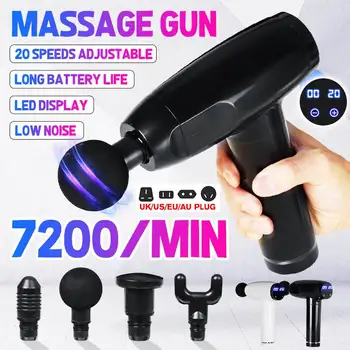 

LCD Electric Muscle Massager Therapy Fascia Massage Gun USB 7200r/min Deep Vibraion Muscle Relaxation Body Shaping Fitness