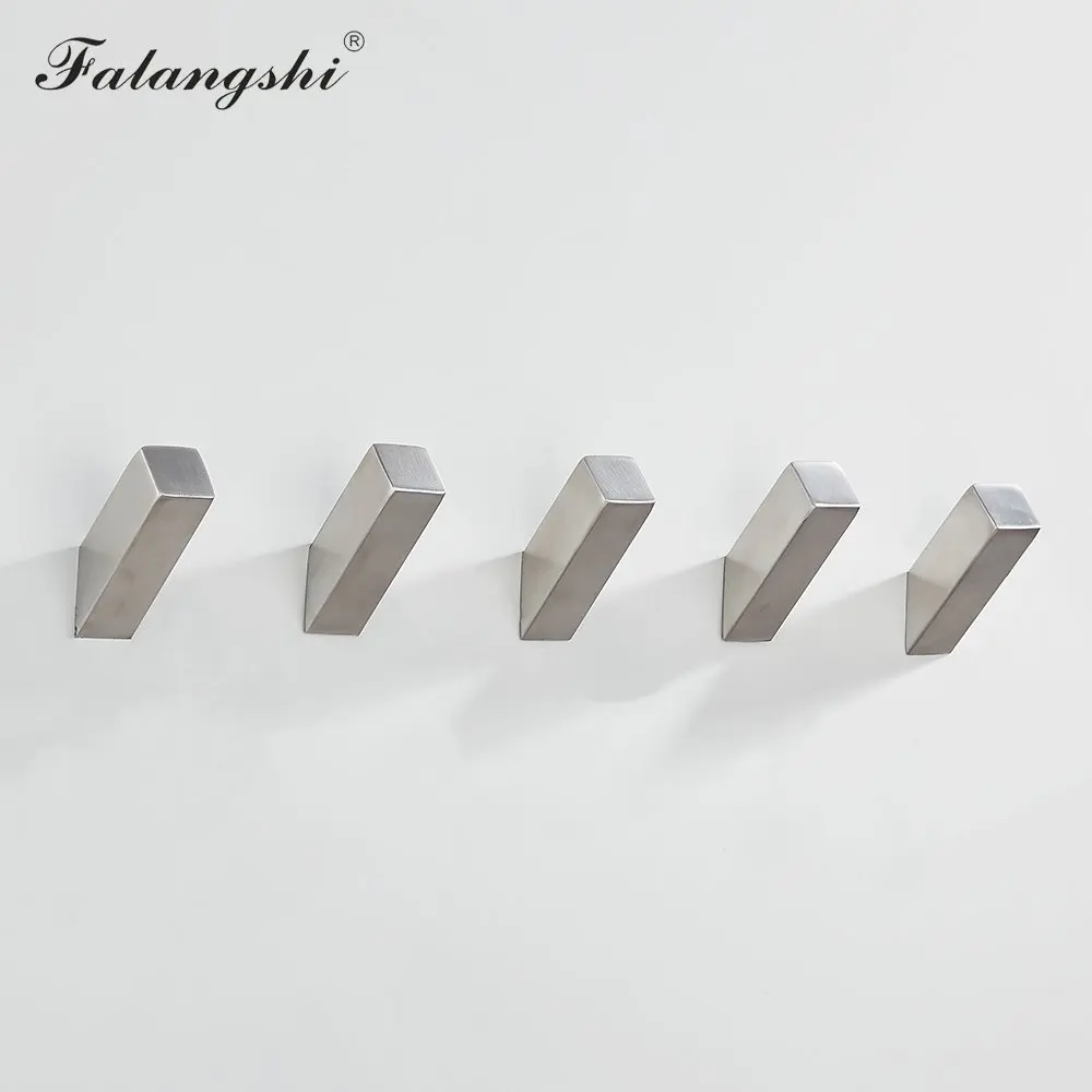 5 Hooks Falangshi 304 черные Крючки из нержавеющей стали, вешалка для одежды, износостойкие крючки для халатов, настенные крючки WB8111 - Цвет: 5 Hooks