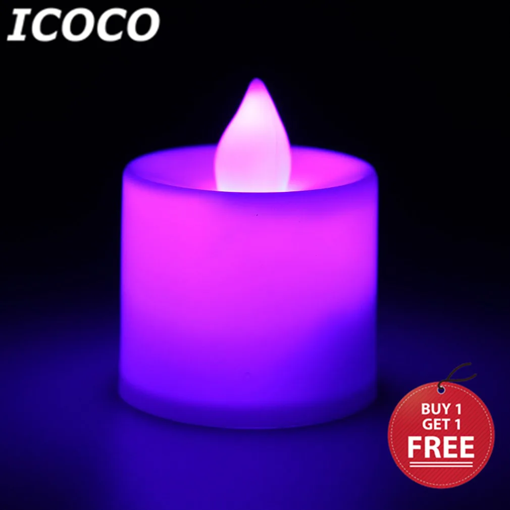 

ICOCO Romantic LED Flash Flameless Candle Light Lamp For Birthday Dinner Spa Party Pub Room Deocr Wholesale Buy 1 Get 1 Free