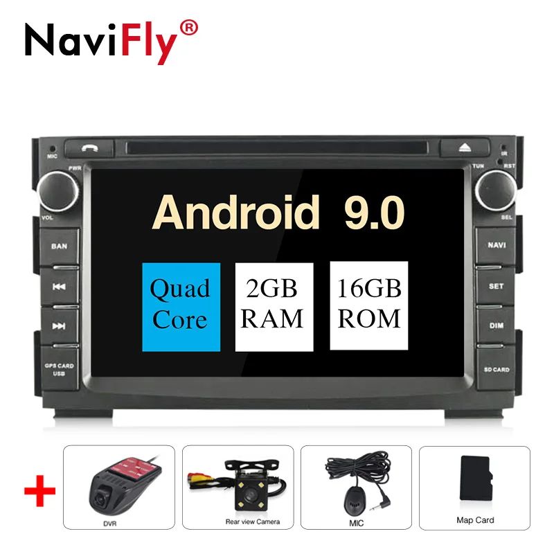 NaviFly Android9.0 OctaCore 4 Гб ОЗУ 64 Гб ПЗУ 2din Автомобильная магнитола для KIA Venga Автомобильный мультимедийный плеер gps dvd-плеер wifi DVR - Цвет: px30