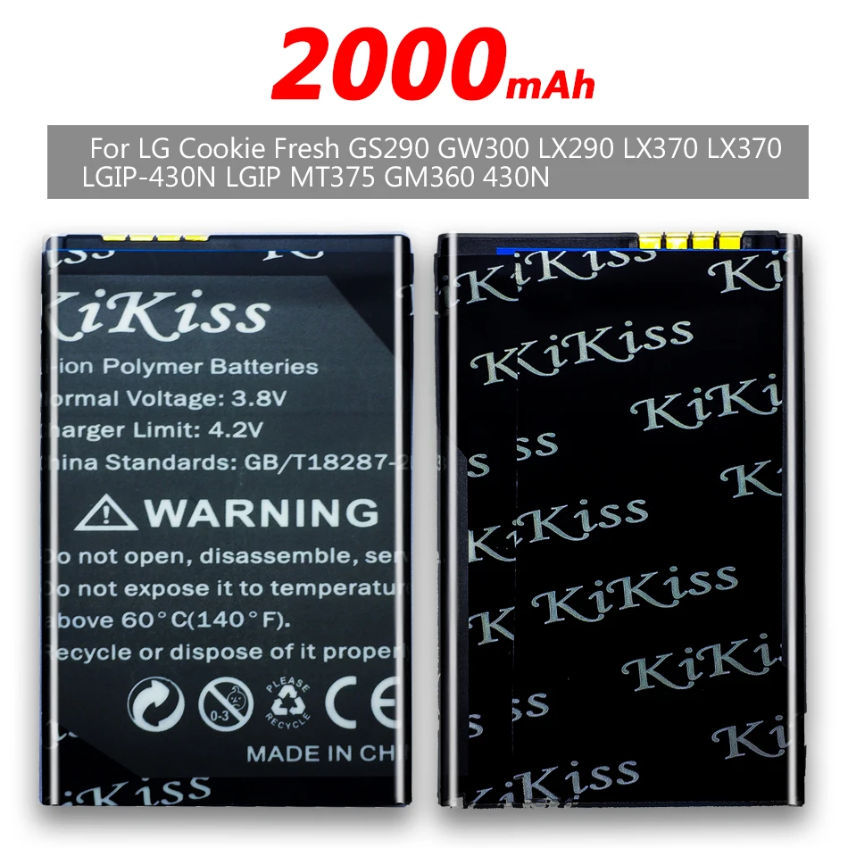 LGIP-430N Батарея для LG печенья свежий GS290 GW300 LX290 LX370 LGIP MT375 GM360 430N мобильный телефон +
