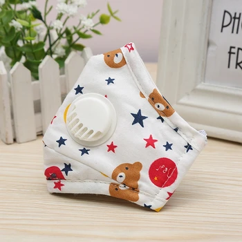 

Children Mouth Mask With Respiratory Valve Anti Dust PM2.5 Reusable Breathable Cotton Face Mask Fits 2-10 Years Old Kids