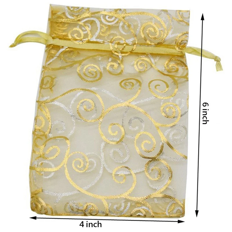 100 шт органзы Drawstring конфеты мешок для ювелирных изделий подарки конфеты вечерние свадебные конфеты сумки