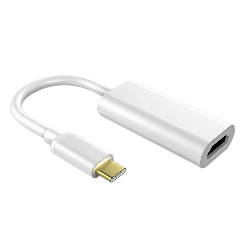 White Тип-c для HD алюминиевого сплава видео адаптер USB-C типа телефона ноутбука к HDTV конвертер проектора - Цвет: White
