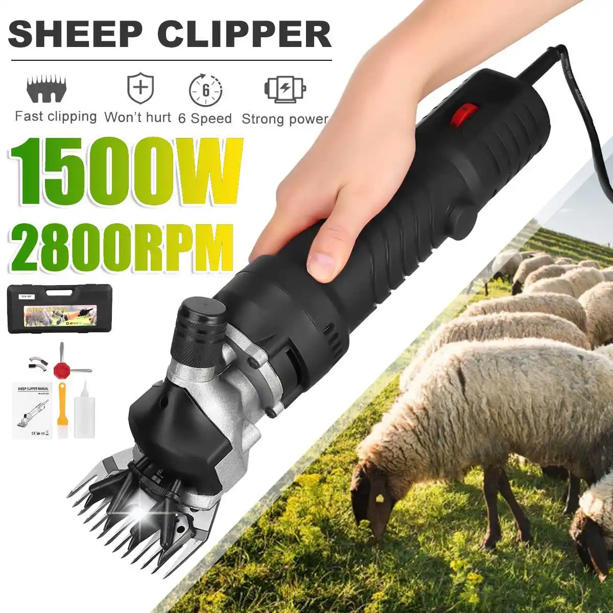 New 650W Electric Shearing Clippers Shears Sheep Goat Pet Animal Farm Machine 