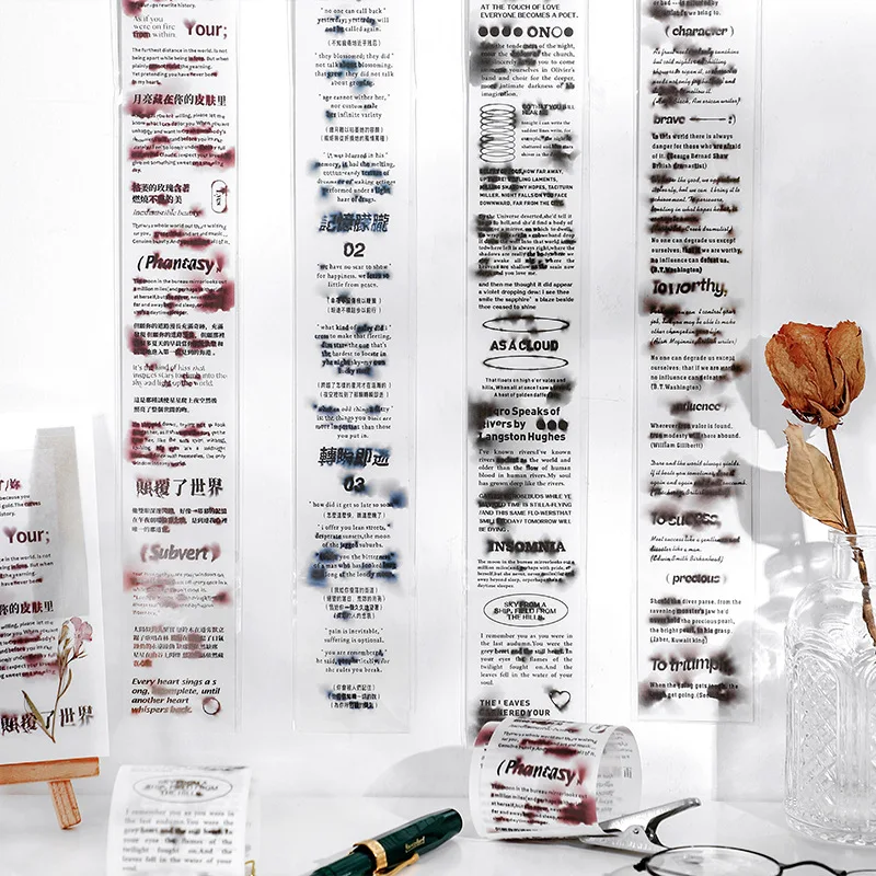 

English Poems Washi Tape Vintage Washi Masking Decorative Tapes For Diy Decor Planners Scrapbooking Adhesive