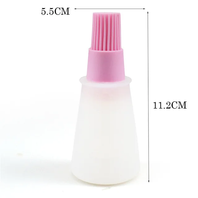 Pancake Baking Basting Oil Control Brush Silicone Butter Brush with Oil Bottle High Temperature Resistant BBQ Tool Oil Brush - Цвет: random color of 1Pcs