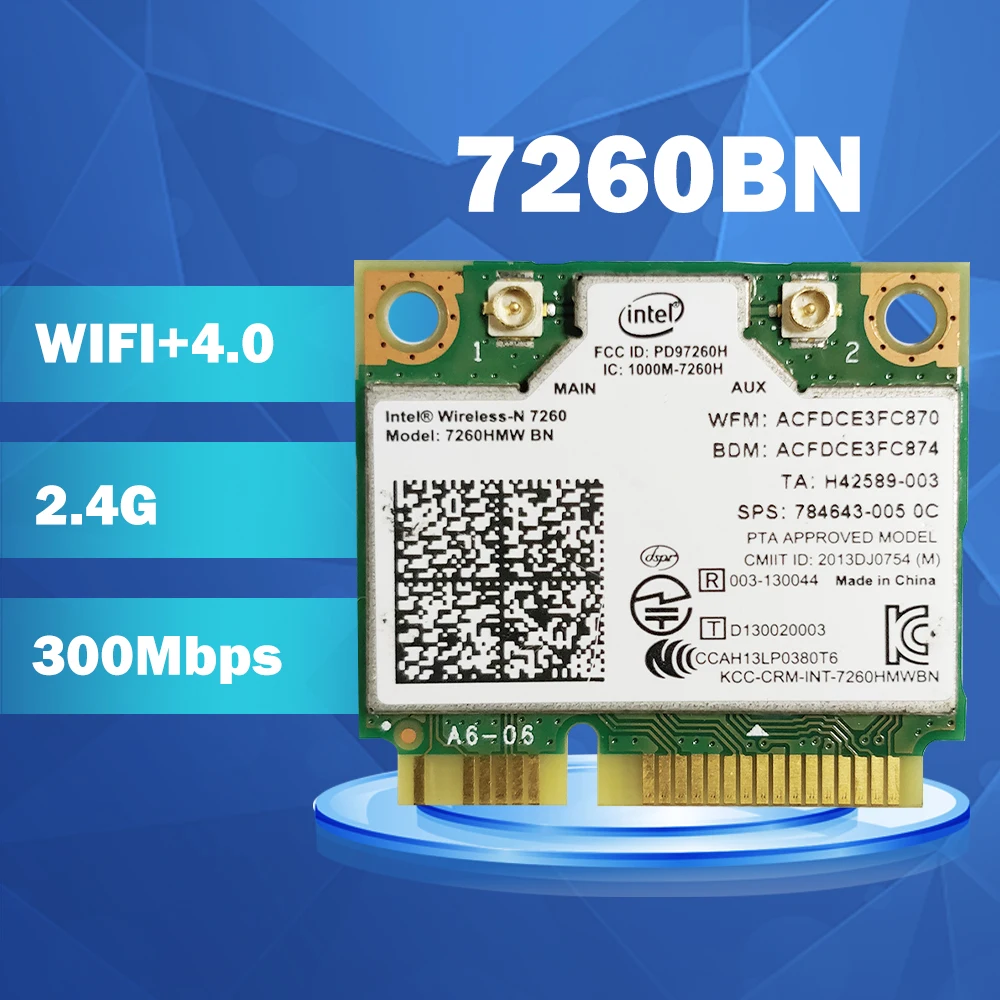 Мини pci-e Wi-Fi карта для Intel Wireless-N 7260 7260HMW 7260BN BT4.0 беспроводная | Компьютеры и офис