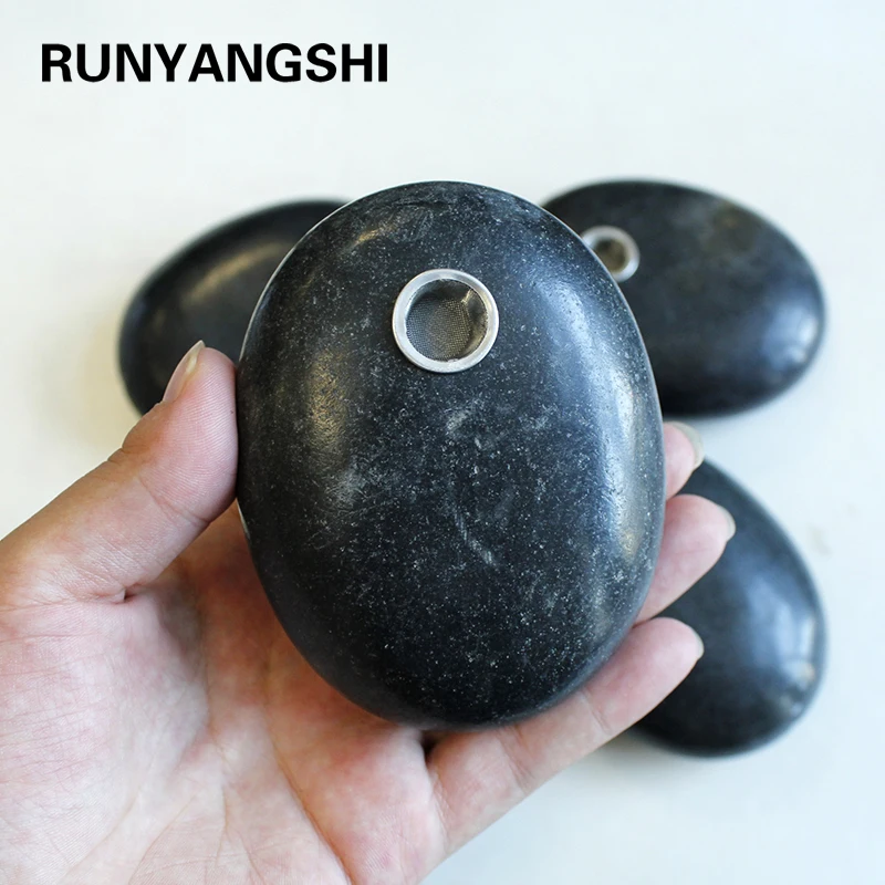 Runyangshi 1 шт. натуральный хрусталь камень плоский рок черный ручной Смоки трубы