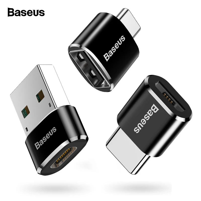 Baseus Тип usb C OTG адаптер USB C мужчина к Micro/usb-кабель 10 см преобразователи для Macbook samsung S10 huawei USB к Тип-c OTG