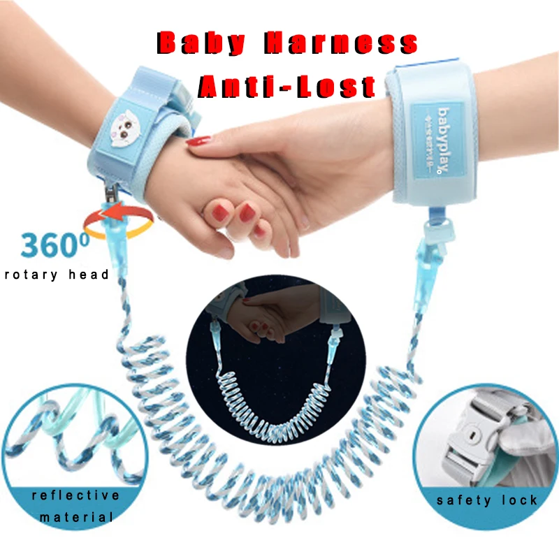 2M Baby Anti-lost Bracelet With Lock Anti-missing Harness Strap Rope Lock-proof Belt For Kids Toddlers Children 1.5M Locks Belt