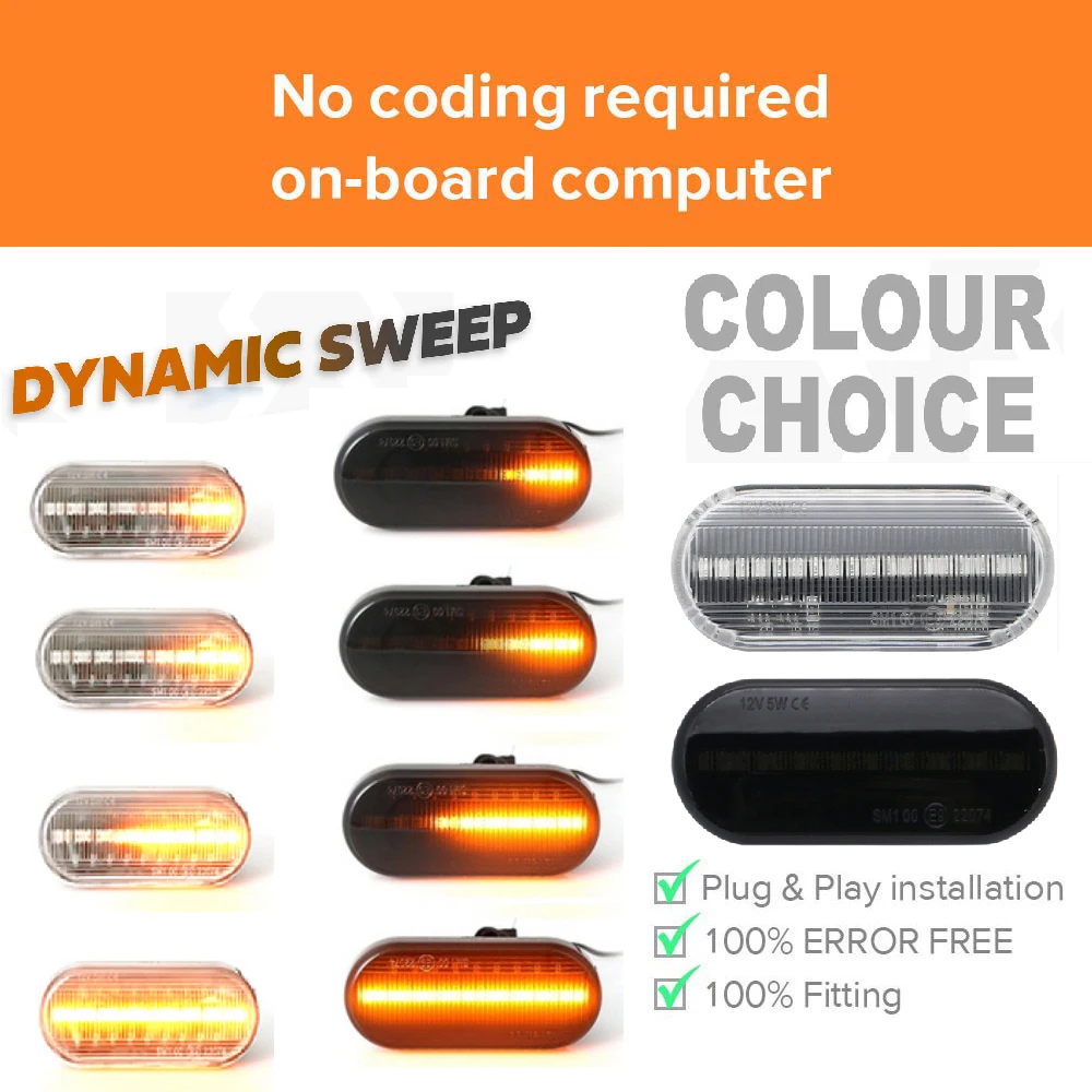 Premium Black Smoke LED Side Indicator Left/Right, Premium Black Smoke LED Side Indicator Left/Right,