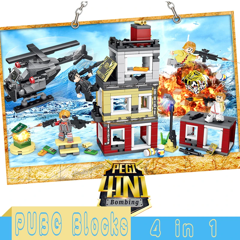 

PUBG Winner Winner Chicken Dinner Building Blocks Bricks Military Weapon Soldiers Figures Educational Children Toys Legoinglys