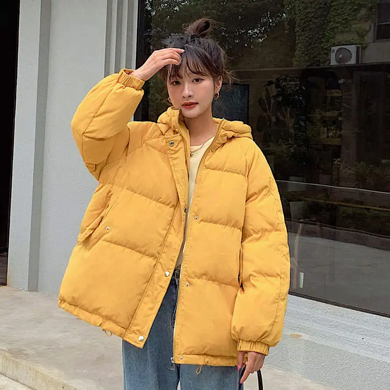 yellow puffer jacket women's
