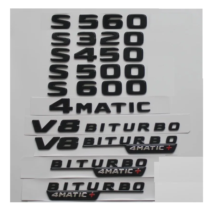 Глянцевый черный для Mercedes Benz W221 W222 S320 S350 S400 S450 S500 S550 S560 S580 S600 S650 S680 эмблема 4matic