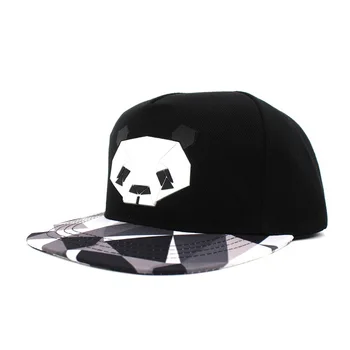 

Prowow New Cotton Flat-brimmed Hat Geometry Pattern Cute Panda Hip-Hop Hat Men Women Summer Sunshade Baseball Hat Buckle Cap