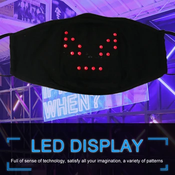 

5 light-emitting modes Smart voice control Magic LED mask rechargeable voice-activated face mask for party cosplay smart home