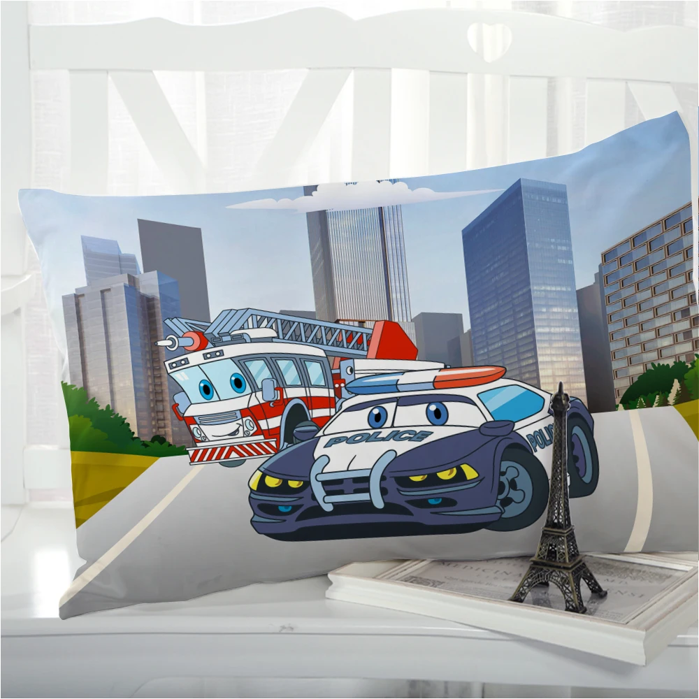 

1pc Car Cartoon Pillow cover Pillow case Bedding Pillowcase Pillowcovers decorative 50x70 3D Print for children kids baby police