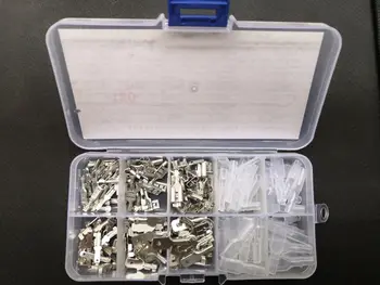 

1box 2.8/4.8/6.3mm Male & Female Crimp Terminals Spade Sleeve for wire 0.5mm2-1.5mm2 22-16 AWG Wrap Connector box kit 180pcs