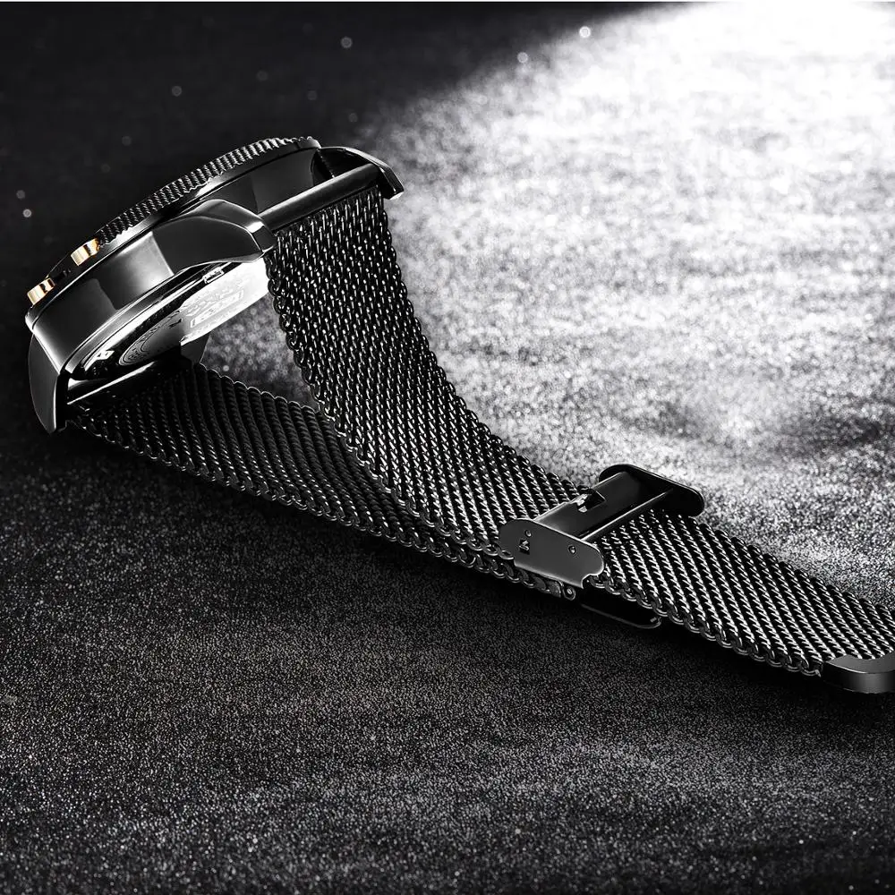 fashion top luxury brand BENYAR set new Men's watches casual mesh belt wristwatch mens waterproof sport chronograph Reloj Hombre