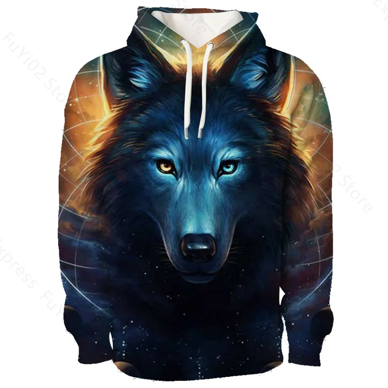 

3D Print Sweatshirts Acuarela Animals 3d Wolf Pattern Hoodies Warm Sports Clothes for Spring and Autumn Men Women Casual