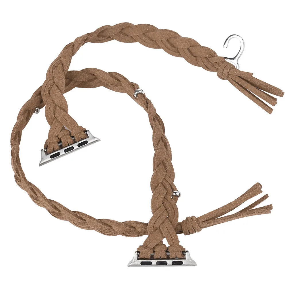 

Handmade Woven Leather Wrist Strap Band for Apple Watch Series 4 3 2 1 Premium Replacement Bracelet for iwatch 40/44/38/42MM