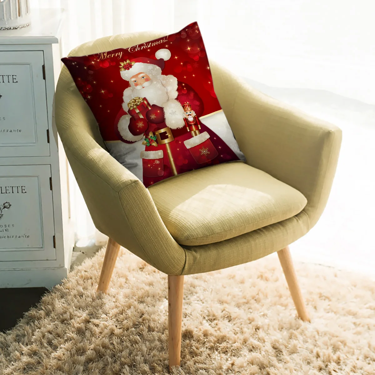 Merry Christans Santa наволочки Чехлы с рисунком наволочки с квадратным принтом