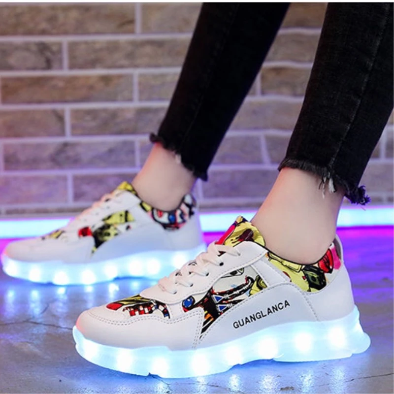 Klimatologische bergen Goed Nauwgezet Nice Pop Luminous Sneakers Casual Glowing Lights Shoes Usb Adult Led Girls  Footwear Men Women Party Performance Dance Red - Shoes - AliExpress