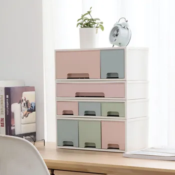 

Drawer Type Multi-layer Cosmetic Storage Box Desktop Skin Care Product Box Office Desk Plastic Storage Cabinet