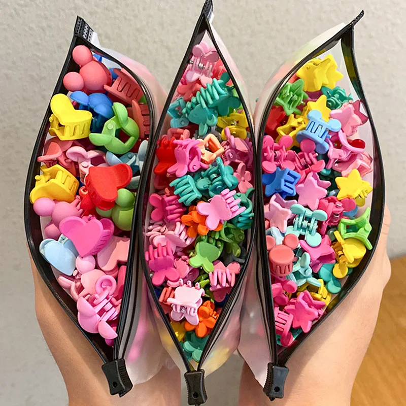 30/50PCS/Set Girls Cute Colorful Flower Star Mickey Small Hair Claws Kids Sweet Hairpins Hair Clips Fashion Hair Accessories