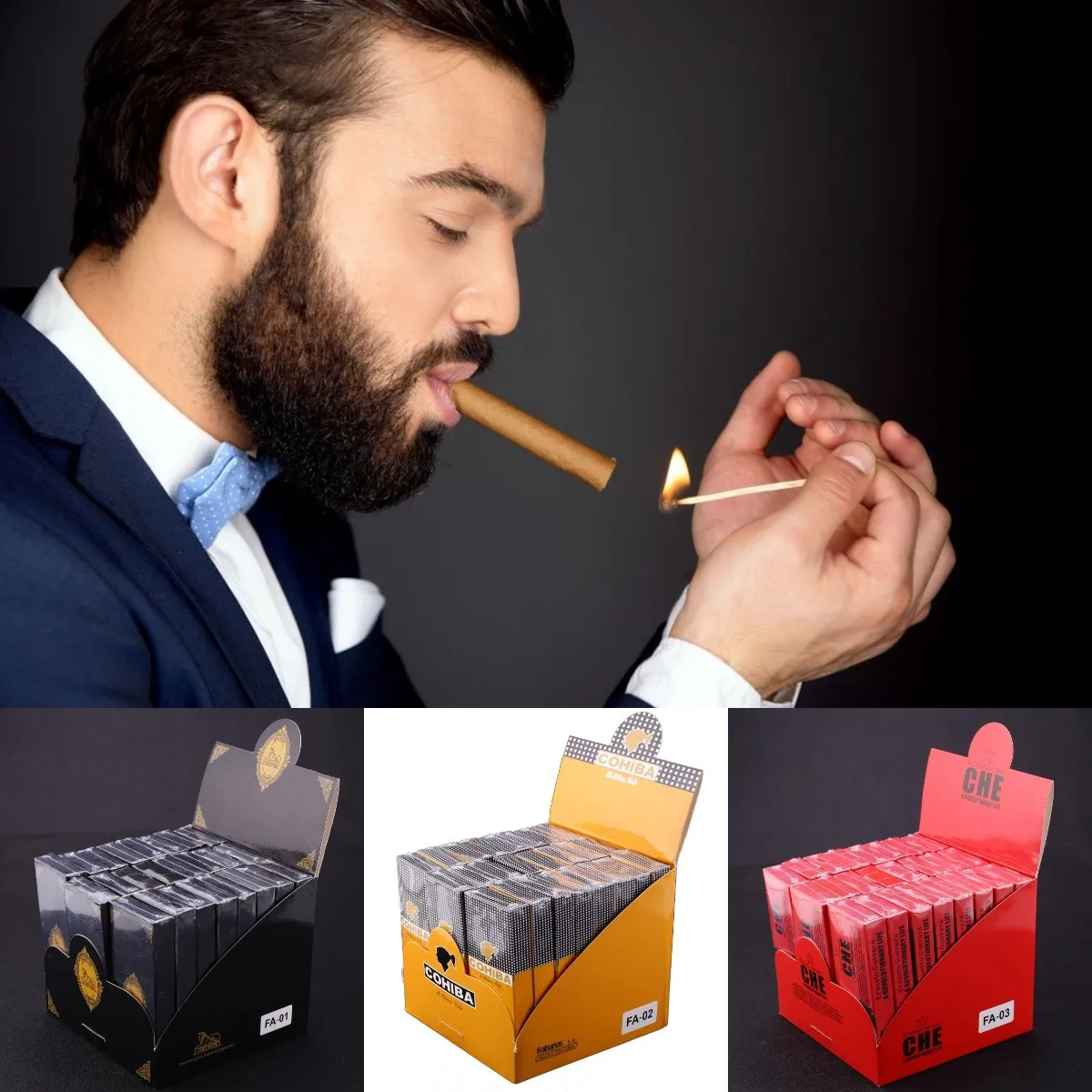 2Pack30pcsExtraLongWoodPackBoxCigarMatchesGentlemansWayof