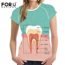 FOURDEIGNS женская футболка с принтом стоматологического оборудования, повседневная женская футболка с 3D принтом Kawaii, женские модные футболки