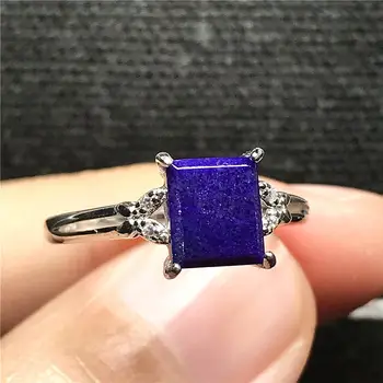 

10mm Natural Purple Sugilite Ring Jewelry For Woman Man 925 Silver Square Anticancer Stone Beads Crystal Adjustable Ring AAAAA