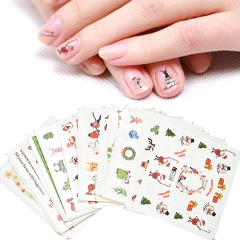 

24/30 Pcs Christmas Nail Art Water Transfer Stickers Flora Nail Design Butterflies for Nails Accessories Nail Art Decoration